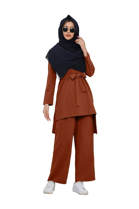 Muslim Abaya Dress for Women Long Sleeve Maxi Modest Dresses Middle East Islamic Arabian Robe