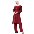 thumbnail image 1 of IDOPIP Muslim Abaya Dress for Women Long Sleeve Maxi Modest Dresses Middle East Islamic Arabian Robe, 1 of 8