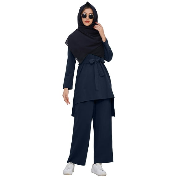 IDOPIP Muslim Abaya Dress for Women Long Sleeve Maxi Modest Dresses Middle East Islamic Arabian Robe