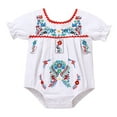 thumbnail image 1 of IDOPIP Newborn Baby Girl Mexican Ethnic Embroidery Floral Romper Cinco De Mayo Baby Girl Onesie, 1 of 7