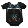 thumbnail image 1 of IDOPIP Newborn Baby Girl Mexican Ethnic Embroidery Floral Romper Cinco De Mayo Baby Girl Onesie, 1 of 7