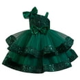 thumbnail image 1 of IDOPIP Pageant Dresses for Girls Sequin Toddler Tiered Tulle Tutu Prom Dress Wedding Birthday Formal Gown 1-8Y, 1 of 9