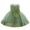 thumbnail image 1 of IDOPIP Toddler Baby Flower Girl Dress Sequin Bowknot Tulle Ruffle Tutu Party Dress 6M-3T Pageant Wedding Guest Pageant Dress Baby Birthday Princess Communion Formal Ball Gown, 1 of 8