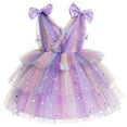 thumbnail image 1 of IDOPIP Toddler Baby Girls Butterfly Birthday Dress 3D Butterfly Wedding Party Ruffle Tutu Dresses, 1 of 7
