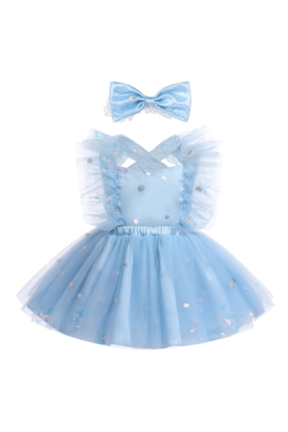 Toddler Baby Girls Butterfly Tutu Dress Summer Sleeveless Backless Lace Princess Dress