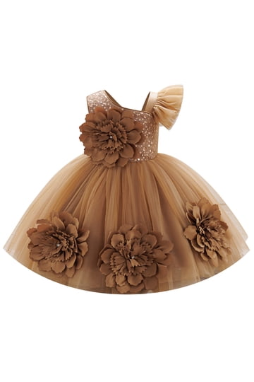 brown floral girls dress Flower Girl Dresses in Dresses Color:AB484 Size:46 Short Jacket this dress combines timeless 1.25