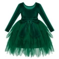 thumbnail image 1 of IDOPIP Toddler Girls Velvet Tulle Tutu Dress Long Sleeve Bowknot Christmas Dress Fall Winter Dresses, 1 of 9