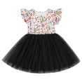 thumbnail image 1 of IDOPIP Toddler Kids Girls Back to School Tulle Tutu Dress Pencil Print First Day of School Outfit, 1 of 8