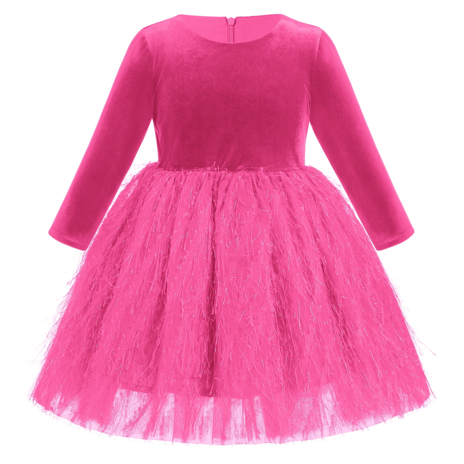 hot pink velvet dress long sleeve Inspire Chic Women's Velvet Dress V Neck Long Sleeves Ruched Split Midi Party Dresses S Hot Pink, Size: Small