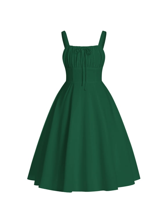 Tween Girls Long Corset Dress for Middle School Dance Party Summer Vacation Sundresses Holiday Junior Dresses Teen Smocked Homecoming Prom Dress 11-12 Years Green