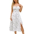 thumbnail image 1 of IDOPIP Women Floral Corset Spaghetti Strap Casual Sundress 2026 Summer Boho Flowy Midi Slit Dress, 1 of 9