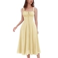 thumbnail image 1 of IDOPIP Women Floral Corset Spaghetti Strap Casual Sundress 2026 Summer Boho Flowy Midi Slit Dress, 1 of 5
