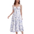 thumbnail image 1 of IDOPIP Women Floral Corset Spaghetti Strap Casual Sundress 2026 Summer Boho Flowy Midi Slit Dress, 1 of 10