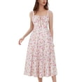 thumbnail image 1 of IDOPIP Women Floral Midi Corset Dress Boho Flowy Slit Lace Up Dresses Going Out A Line Casual Sundress, 1 of 7