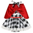 thumbnail image 1 of IDOPIP Women Kids Baby Girls Christmas Party Dress Xmas Red Plaid Tutu Dress with Hooded Cloak Cape Family Matching Costume 6-12 Months White Baby, 1 of 10
