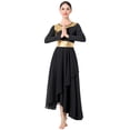 thumbnail image 1 of IDOPIP Women Metallic Patchwork Liturgical Praise Dance Dress Asymmetric Hemline Lyrical Dancewear, 1 of 8