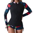 thumbnail image 1 of IDOPIP Women Two Piece Rash Guard Long Sleeve Swimsuits set UV UPF 50+ Swim Shirt Bathing Suit, 1 of 8