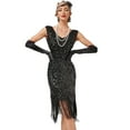 thumbnail image 1 of IDOPIP Women’s 1920s Flapper Dress Vintage Gatsby Sequins Fringe Dress Cocktail Evening Gown, 1 of 8