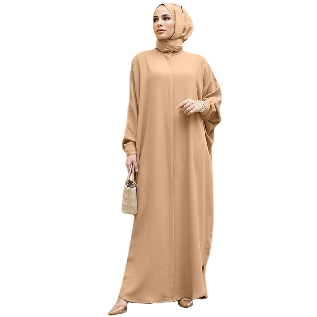 Damen Abaya Muslimisches Kleid - Langärmliger Kaftan Gebetskleidung