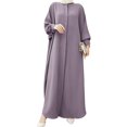 thumbnail image 1 of IDOPIP Women's Abaya Muslim Dresses Batwing Sleeve Henley Shirt Prayer Dress Middle East Arabian Robe, 1 of 9