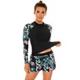thumbnail image 1 of IDOPIP Women's Long Sleeve Rash Guard Swimsuit Set, 2-Piece, Size M, 1 of 7