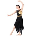 thumbnail image 1 of IDOPIP Women's Lyrical Dance Costume Sleeveless Cutout Metallic Patchwork Lyrical Dress XL Black, 1 of 7