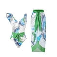 thumbnail image 1 of IDOPIP Women's One Piece Swimsuit with Beach Cover Up Wrap Skirt Floral Sexy Bikini Sets Two Piece Bathing Suit, 1 of 5