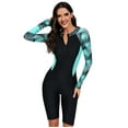 thumbnail image 1 of IDOPIP Women's Rash Guard One Piece Swimsuit UV Protection Surfing Tropical Printed Swimming Suit, 1 of 8