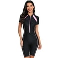 thumbnail image 1 of IDOPIP Women's Rash Guard One Piece Swimsuit UV Protection Surfing Tropical Printed Swimming Suit, 1 of 7