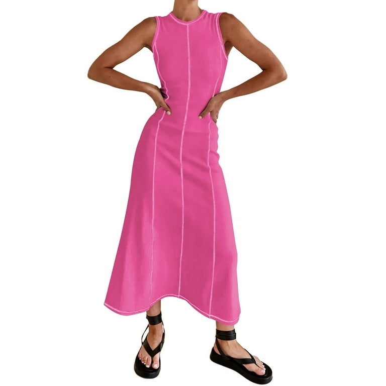 Women's Contrast Stitching Tank Dress Women's Contrast Stitching Tank Dress
