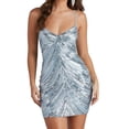 thumbnail image 1 of IDOPIP Women's Sparkly Sequins Bodycon Mini Dress Spaghetti Straps Floral Glitter Party Dress, 1 of 7