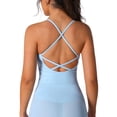 thumbnail image 1 of IDOPIP Womens Cross Back Athletic Tank Tops with Bulit in Bra V Neck Longline Sports Gym Bra Workout Yoga Pilates Tops, 1 of 6