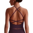 thumbnail image 1 of IDOPIP Womens Cross Back Athletic Tank Tops with Bulit in Bra V Neck Longline Sports Gym Bra Workout Yoga Pilates Tops, 1 of 5