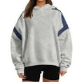 thumbnail image 1 of IDOPIP Womens Oversized Hoodies Fleece Sweatshirts Colour Block Panelling Long Sleeve Sweaters Pullover Tops, 1 of 5
