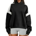 thumbnail image 1 of IDOPIP Womens Oversized Hoodies Fleece Sweatshirts Colour Block Panelling Long Sleeve Sweaters Pullover Tops, 1 of 5