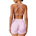 thumbnail image 1 of IDOPIP Womens Seamless Workout Sets Backless Sports Bra Top Scrunch Butt High Waist Gym Shorts 2 Piece Yoga Outfits, 1 of 6