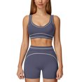 thumbnail image 1 of IDOPIP Womens Workout Sets Color Block Compression Sports Bra Matching High Waist Tummy Control Butt-Lifting Shorts 2 Piece Gym Yoga Pilates Running Outfits, 1 of 8