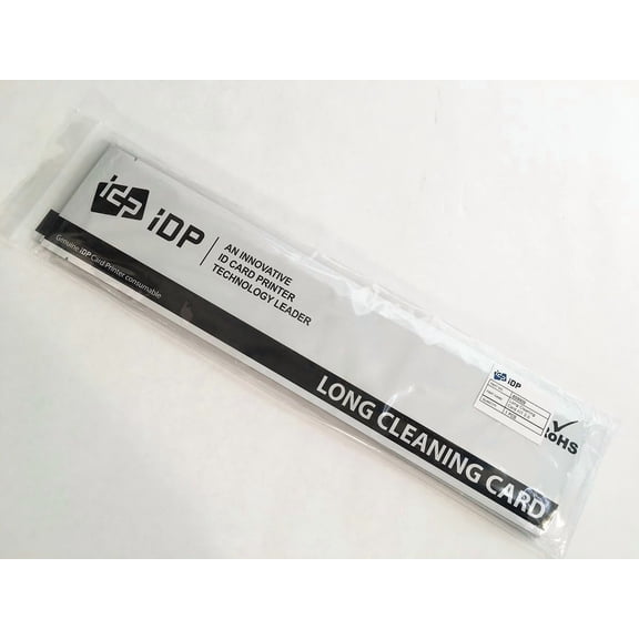 IDP Long Sleeve Cleaning Card Kit for Automatic Cleaning of ID Card Printers, 10 Cards