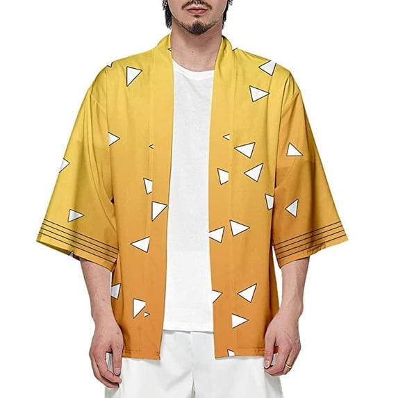 IDS Home Halloween Kimetsu no Yaiba Cosplay Costume Haori Zenitsu, S