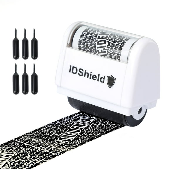 IDShield Identity Theft Protection Roller Stamp-Incl. 6 Refill Inks-Confidential Stamp-Wide Coverage