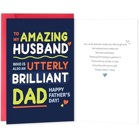 IDU Funny Fathers Day Card for HusbandFathers Day Card Gifts from WifeFather's Day Cards Gifts for HusbandEmotional Father's Day Cards Celebrating Dual Roles