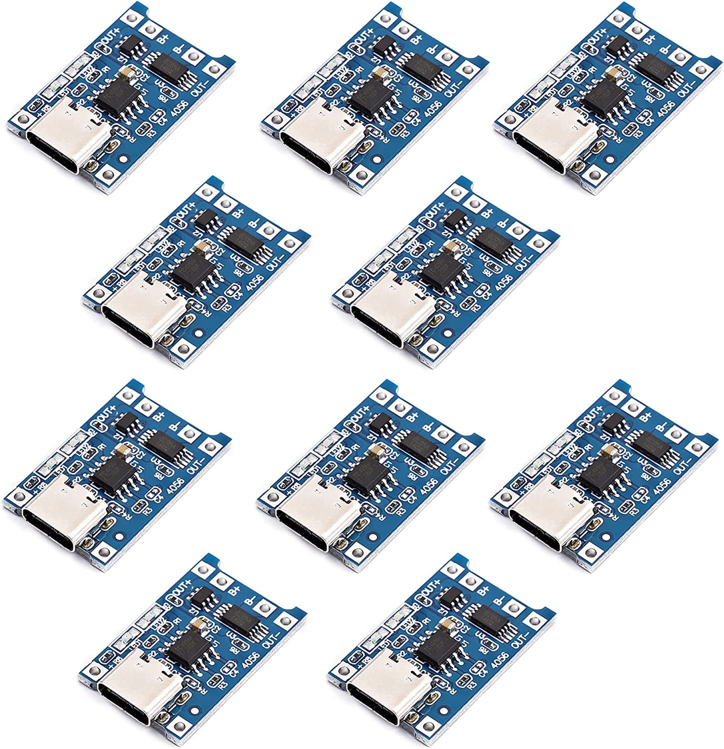 IDUINO 10pcs TP4056 TypeC USB 5V 1A 18650 Liion Lithium Battery Charger ...