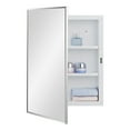 thumbnail image 1 of IDYLLOR Plastic Bathroom Medicine Cabinet with Framed Mirror 16 x 22 inch, Surface and Recessed Mount, 1 of 7