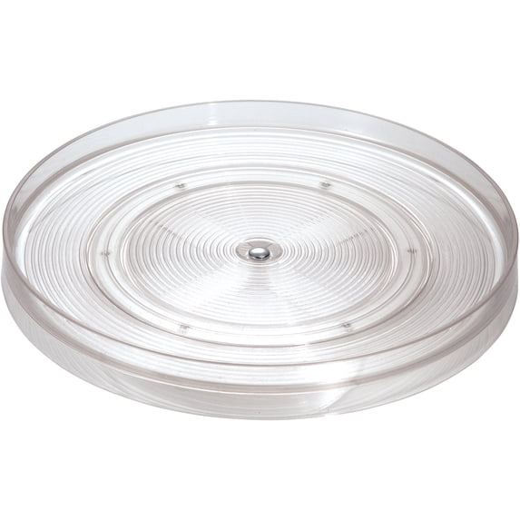 IDesign Linus Lazy Susan Turntable Spice Organizer Rack for Kitchen Pantry, Cabinet, Countertops, 11", Clear