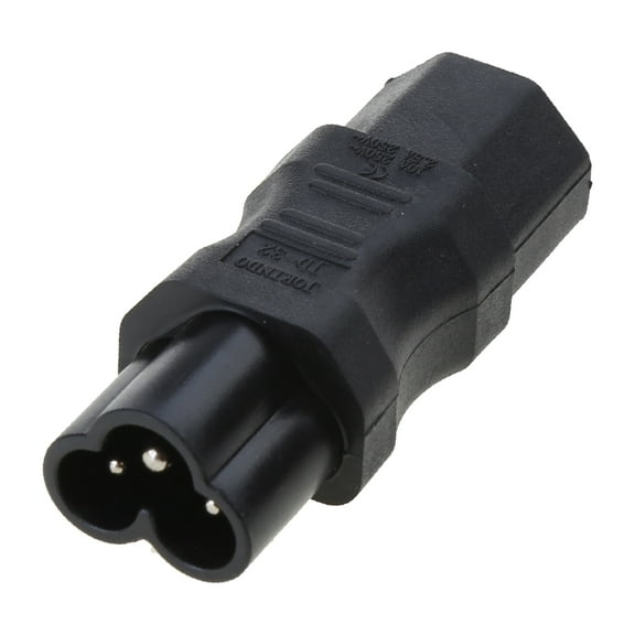 IEC 320 3-Pin C13 Female To C6 Male Cloverleaf Plug AC Power Adapter Converter