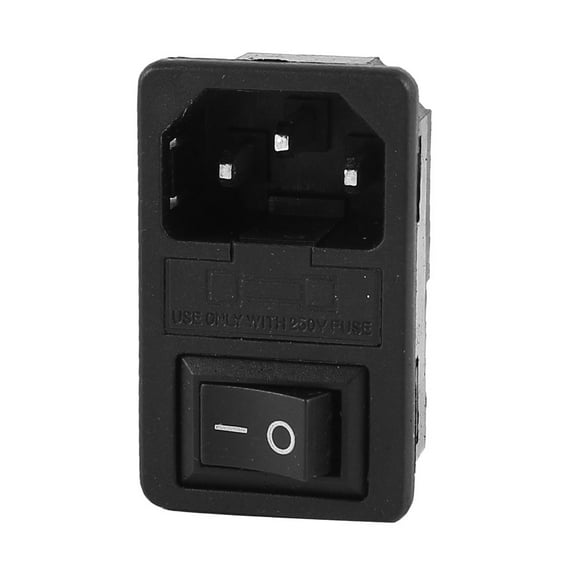 IEC 320 C14 3Pin Rocker Switch Fuse Inlet Module Plug Male Power Supply Socket