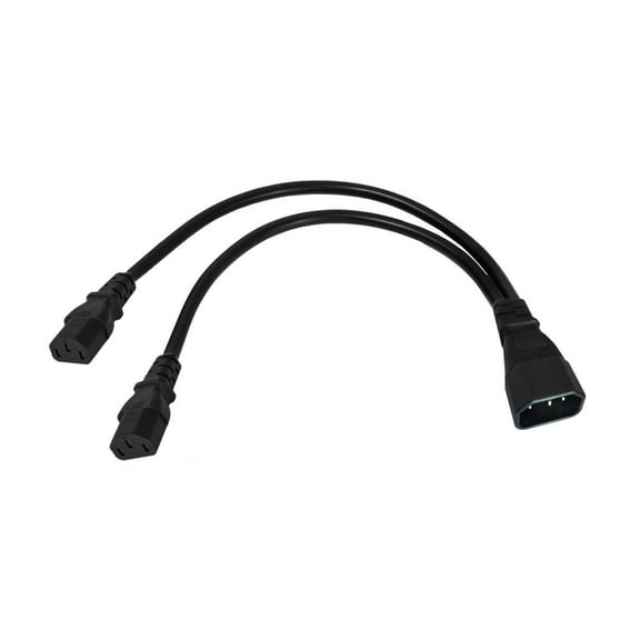 IEC 320 C14 Male to 2x C13 Female Splitter Power Cord Heavy Duty Extension Power Cable Replacement for UPS Server