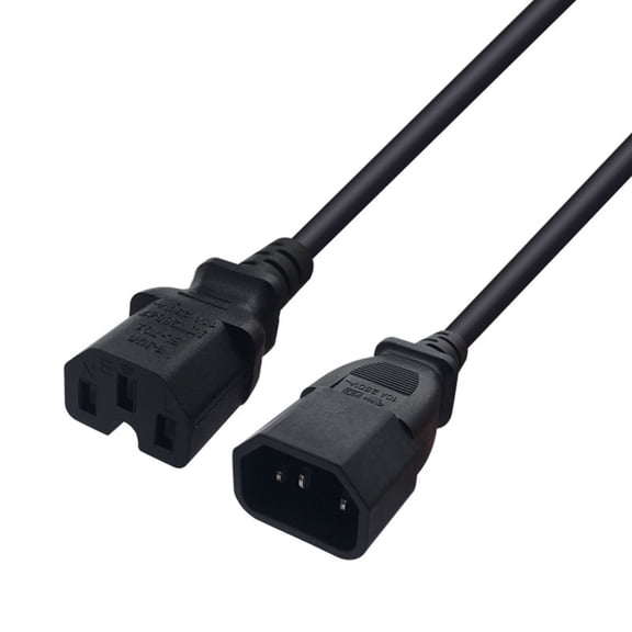 IEC 320 C14 to C15 Extension Power Cable IEC 320 C14 Male to C15 Female Power Converters Cable for TV PC Computer