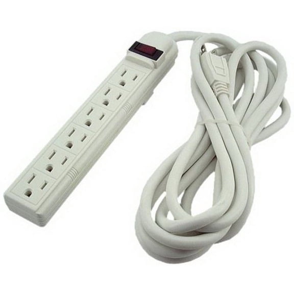 IEC ADP8000A-12 Surge Suppresser Strip with 6 Outlets and 12 Foot Cord