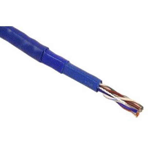 IEC CAB008-PH-PL5BU 24 Gauge 4 Pair Solid Category 5e Plenum Blue Cable Priced by the Foot